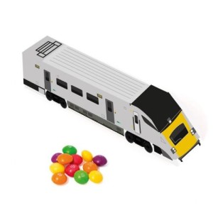 Eco Train Box with Skittles, sweets,  confectionery,  gifts,  vegan,  vegetarian,  eco